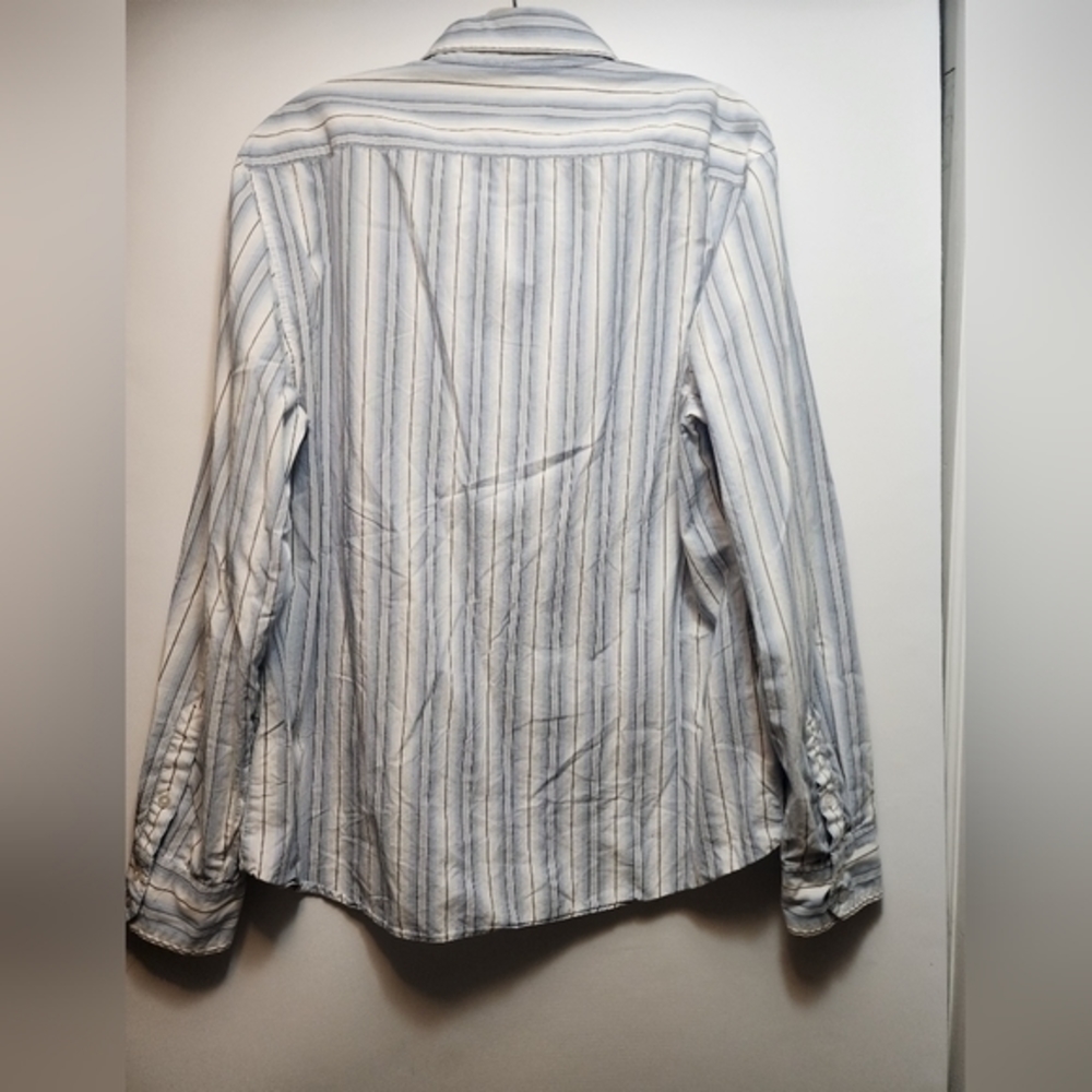 Calvin Klein Jeans Cotton‎ Blue Stipe Button Down Shirt XL - Picture 6 of 11